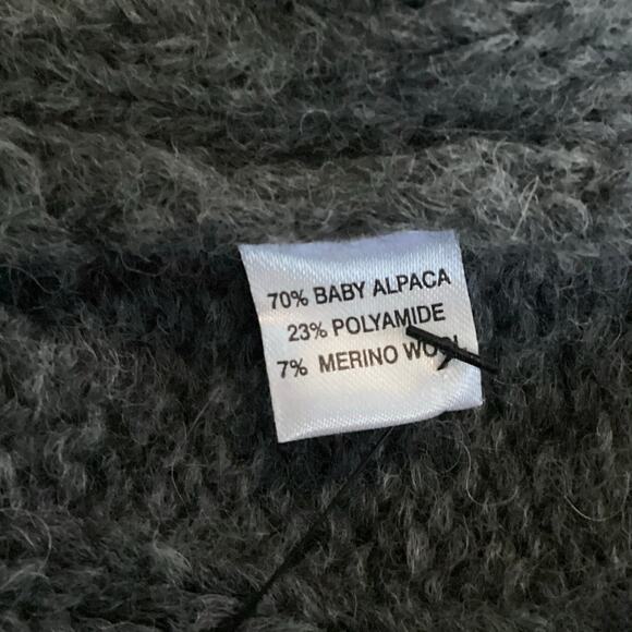 Jarbo Rinnova Charcoal Gray Soft Baby Alpaca Cableknit Tunic Sweater S $548 - Picture 7 of 10